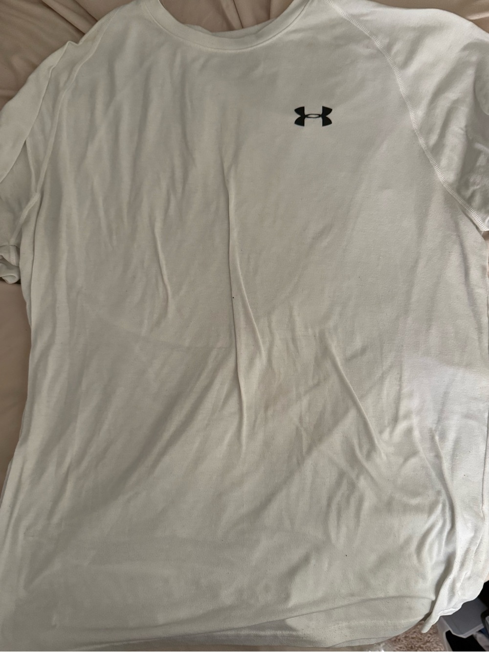 Under Armour White Short-Sleeve Performance Tee with Black Logo